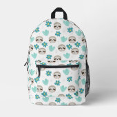 Sweet Sloth Floral Pattern Bedrukte Rugzak (Voorkant)