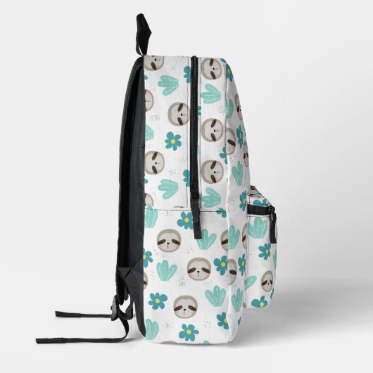 Sweet Sloth Floral Pattern Bedrukte Rugzak (Links)