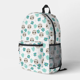 Sweet Sloth Floral Pattern Bedrukte Rugzak