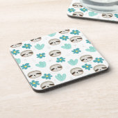 Sweet Sloth Floral Pattern Bier Onderzetter (Linkerzijde)