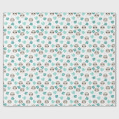 Sweet Sloth Floral Pattern Cadeaupapier (Vlak)