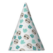 Sweet Sloth Floral Pattern Feesthoedjes (Rechts)