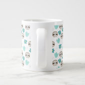 Sweet Sloth Floral Pattern Grote Koffiekop (Achterkant)