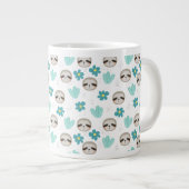 Sweet Sloth Floral Pattern Grote Koffiekop (Voorkant rechts)