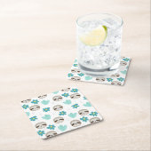 Sweet Sloth Floral Pattern Kartonnen Onderzetters (Insitu)