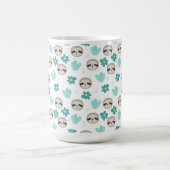 Sweet Sloth Floral Pattern Koffiemok (Center)