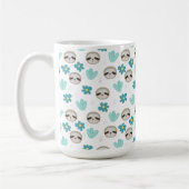 Sweet Sloth Floral Pattern Koffiemok (Links)