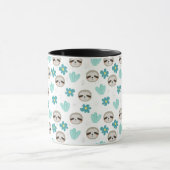 Sweet Sloth Floral Pattern Mok (Midden)