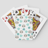 Sweet Sloth Floral Pattern Pokerkaarten (Achterkant)