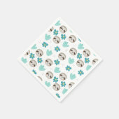 Sweet Sloth Floral Pattern Servet (Hoek)