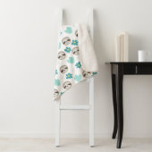 Sweet Sloth Floral Pattern Sherpa Deken (In situ)