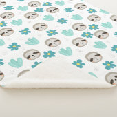 Sweet Sloth Floral Pattern Sherpa Deken (3/4)
