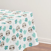 Sweet Sloth Floral Pattern Tafelkleed (Voorbeeld)