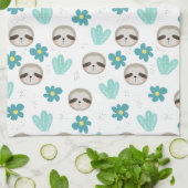 Sweet Sloth Floral Pattern Theedoek (Gevouwen)