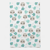 Sweet Sloth Floral Pattern Theedoek (Verticaal)