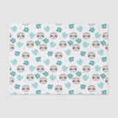 Sweet Sloth Floral Pattern Tissuepapier (Voorkant)