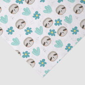 Sweet Sloth Floral Pattern Tissuepapier (Detail)
