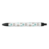 Sweet Sloth Floral Pattern Zwarte Inkt Pen (Voorkant)