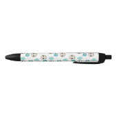 Sweet Sloth Floral Pattern Zwarte Inkt Pen (Bodem)