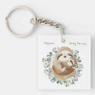Sweet Sloth mammie Cuddle Wreator Baby shower Favo Sleutelhanger