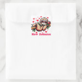 Sweet Sloth Moments: Valentijnsdag Langzame Romanc Vierkante Sticker (Tas)