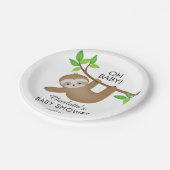 Sweet Sloth OH BABY Baby shower 7" Bord (Gekanteld)
