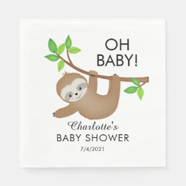 Sweet Sloth OH BABY Baby shower papieren servetten