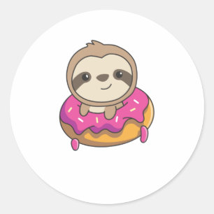 Sweet Sluth Funny Animals in Donut Faults Ronde Sticker