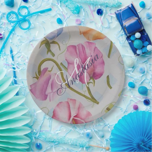 SWEET SMELLING SWEET PEAS MONOGRAM PARTY PAPIEREN BORDJE (Feest)