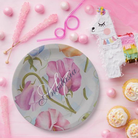 SWEET SMELLING SWEET PEAS MONOGRAM PARTY PAPIEREN BORDJE (Feest)