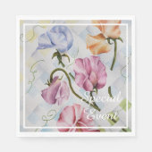SWEET SMELLING SWEET PEAS MONOGRAM PARTY SERVET (Voorkant)