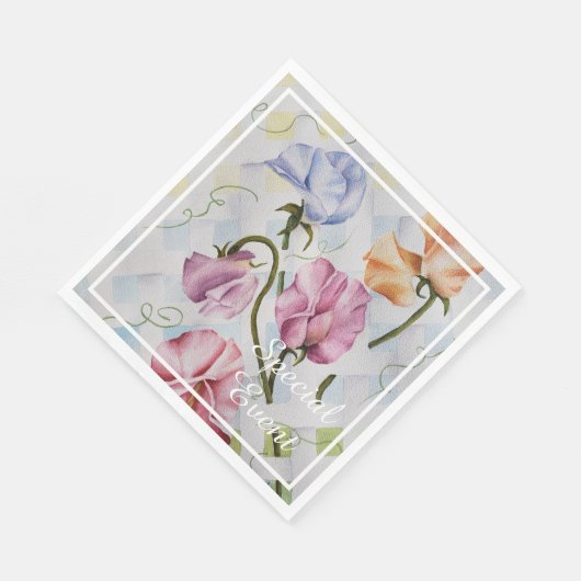 SWEET SMELLING SWEET PEAS MONOGRAM PARTY SERVET (Hoek)