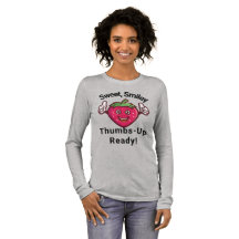 Sweet Smiley Strawberry Thumbs-Up T-shirt met lang