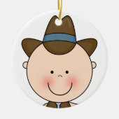Sweet Smiling Baby Boy Westerne Cowboy Keepomwille Keramisch Ornament (Voorkant)