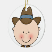 Sweet Smiling Baby Boy Westerne Cowboy Keepomwille Keramisch Ornament (Links)