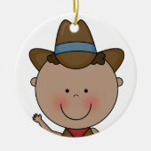 Sweet Smiling Baby Boy Westerne Cowboy Keepomwille Keramisch Ornament (Voorkant)