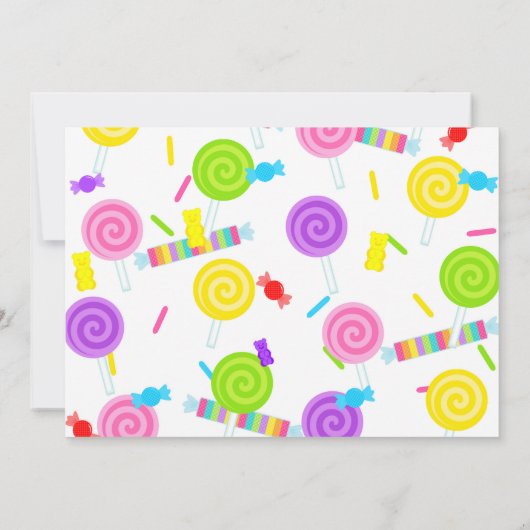 Sweet Snoep 3 foto verjaardagsuitnodiging Kaart (Achterkant)