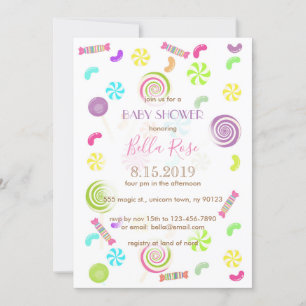 Sweet Snoep Baby Shower Invitaties Kaart