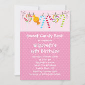 Sweet Snoep Bash Birthday Party Invitation Kaart (Voorkant)