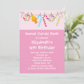 Sweet Snoep Bash Birthday Party Invitation Kaart (Staand voorkant)