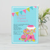 Sweet Snoep Bash Girl Birthday Party Invitation Kaart (Staand voorkant)