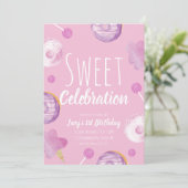 Sweet Snoep Birthday Donut Pink Girls Party (Staand voorkant)