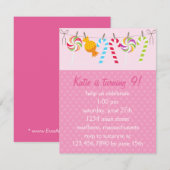 Sweet Snoep Birthday Party Kaart (Voorkant / Achterkant)