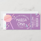 Sweet Snoep Buffet Birthday Ticket Party Kaart (Voorkant)