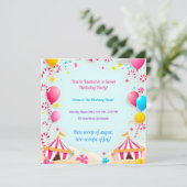 Sweet Snoep Carnival verjaardagsfeestje Uitnodigin Kaart (Staand voorkant)