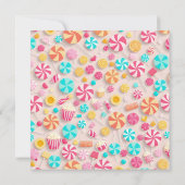 Sweet Snoep Carnival verjaardagsfeestje Uitnodigin Kaart (Achterkant)