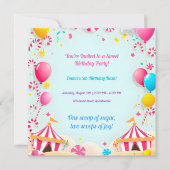 Sweet Snoep Carnival verjaardagsfeestje Uitnodigin Kaart (Voorkant)