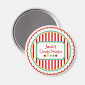 Sweet Snoep Circus strepen Magneet (Voorkant / Achterkant)