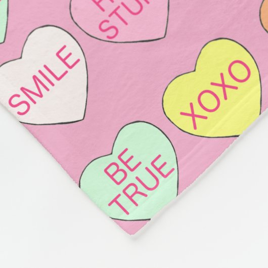 Sweet Snoep Conversation Hearts Valentijnsdag Fleece Deken (Hoek)