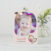 Sweet Snoep Damask Chick Girl 1st Birthday Invite Kaart (Staand voorkant)